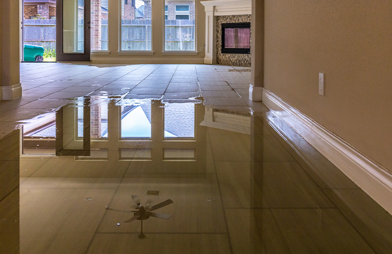 Water damage in a home